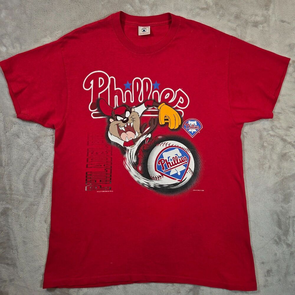 Vintage 1996 Phillies Taz Looney Tunes Single Stitch Large Delta